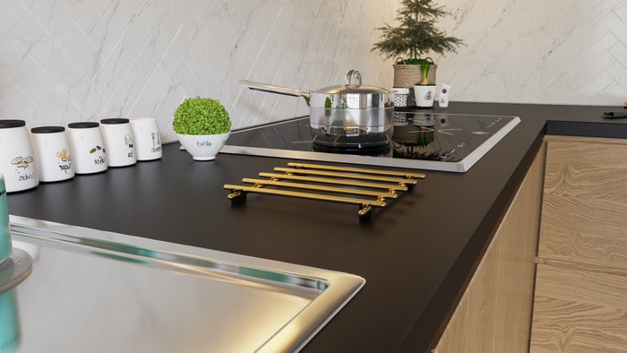 Aberto Design Salvamanteles Dorado de Metal